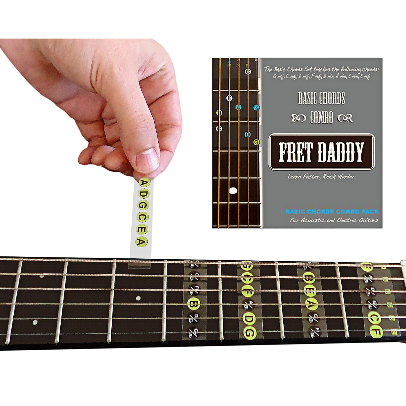 Flash Sale ???? Fret Daddy Fret Daddy The Basic Chords Combo Pack For Electric/Acoustic Guitar ???? 3 Flash Sale ???? Fret Daddy Fret Daddy The Basic Chords Combo Pack For Electric/Acoustic Guitar ????